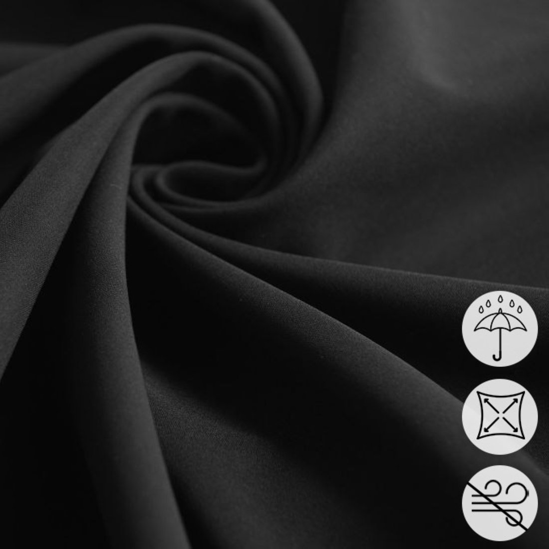 Tissu Softshell uni noir - MT