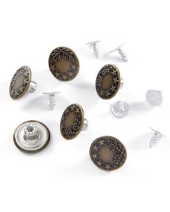 Bouton jeans bronze 17 mm lot de 6