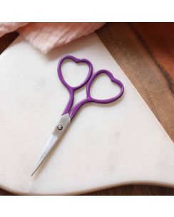 Ciseaux broderie cœur violet vif - Lise Tailor