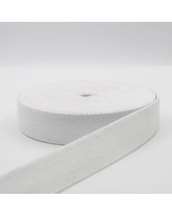 Sangle coton viscose unie 30mm blanc