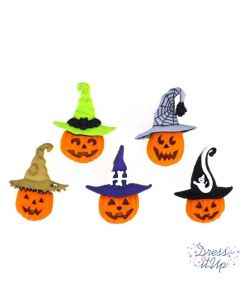 Boutons Halloween - Boutons 3D Jacks In Hats / Lanterne Citrouille