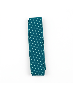 Biais thermocollant 20x2m à pois turquoise foncé