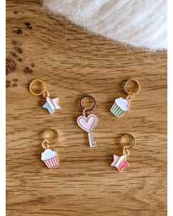 Lot de 5 anneaux marqueurs de maille Pastel - Hello Kim