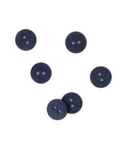 Boutons plats bleu marine 14mm