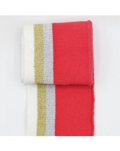 Bord cote 3 rayures - lurex rose