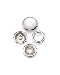 Bouton pression métal 11 mm couleur perle