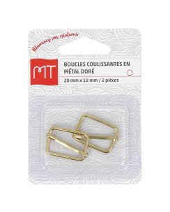 Boucles coulissantes dorées 20 mm