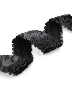 Elastique à sequins noirs