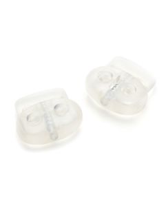 Arrêt cordon 2 trous plastique transparent