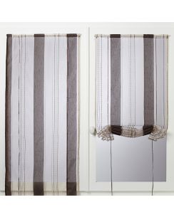 Paire de vitrages uni chocolat Slim