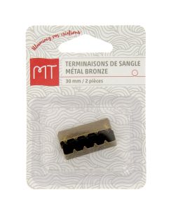 Terminaison de sangle en métal 30 mm 2 pcs bronze