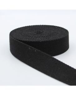 Sangle coton viscose unie 30mm noir