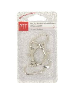 Mousqueton finition anneau en métal 30 mm 2 pcs argent