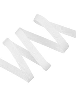Ruban sergé chevron 10mm blanc