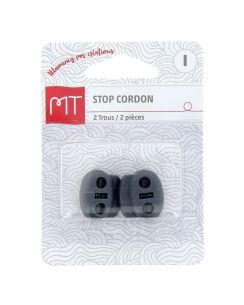 Stop cordon 2 trous gris foncé