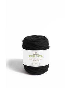 Pelote de fil Eco Vita 12 - coton recyclé noir col n°2