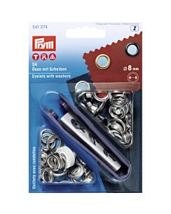 Œillets et rondelles, 8,0mm, argenté