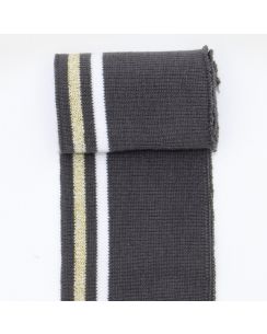 Bord cote 2 rayures - lurex gris
