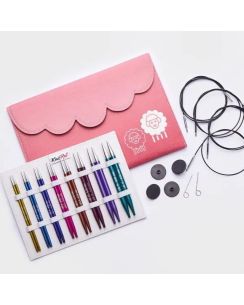 Coffret zinc rose aiguilles interchangeables KnitPro Deluxe