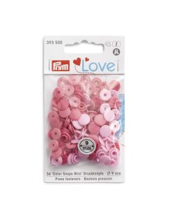 Boutons pressions Color snaps rose 9 mm 