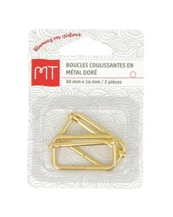  Boucles coulissantes dorées 30 mm