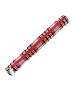 Etui tricot Tartan rose 45x5cm
