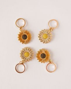 Lot de 4 anneaux marqueurs de maille Tournesols - Hello Kim