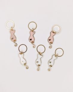 Lot de 6 anneaux marqueurs de maille Chat cœur - Hello Kim