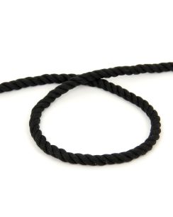 Cordon coton torsade noir 8mm