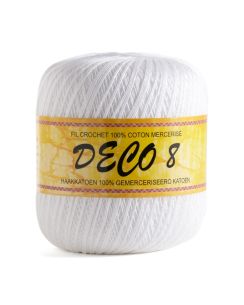 Pelote de fil à crocheter Déco8 - Blanc