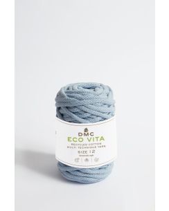Pelote de fil à tricoter Eco Vita 12 - coton recyclé bleu layette col n°71