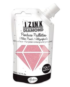 Peinture textile 3D paillettes izink diamond rose poudre 80 ml