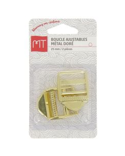 Boucle ajustable metal 25 mm 2 pcs or