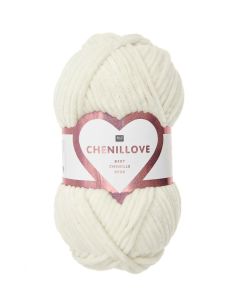 Fil à crocheter Chenillove crème 001 110m - Rico Design
