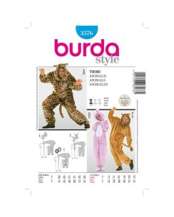 Patron Burda 3576 - déguisement adultes animaux