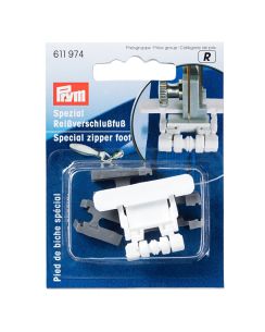 Pied de biche spécial pour fermetures à glissière pour machines à coudre, pour les fermetures à glissière invisibles