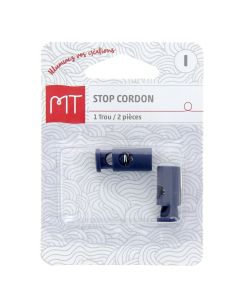 Stop cordon 1 trou bleu marine