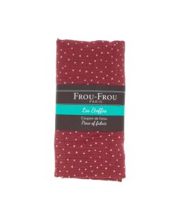 Grand coupon tissu pois 130x70cm double gaze rouge