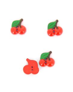 Boutons forme cerise rouge 20mm MT