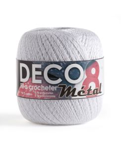 Pelote de fil à crocheter Déco8 Métal - Blanc