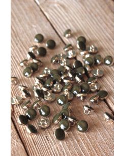 Lot de 5 boutons chic vert kaki 10 mm