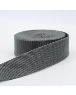 Sangle coton viscose unie 30mm gris anthracite