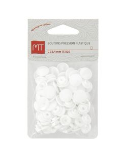 Boutons pression MT x 25 blanc