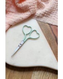 Ciseaux broderie cœur vert d'eau - Lise Tailor