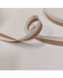 Biais replié bicolore écru beige 20mm