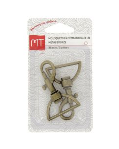 Mousqueton finition demi anneau en métal 30 mm 2 pcs bronze