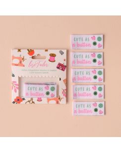 Étiquettes tissées à coudre “Cute as a button” x5 - Lise Tailor