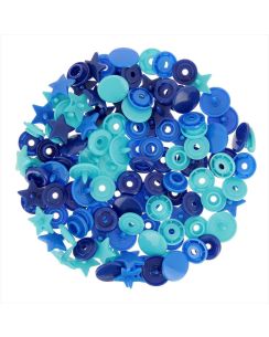 Boutons-pression étoiles et ronds Color Snaps bleu