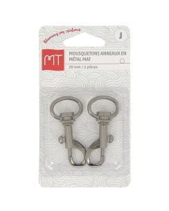 Mousquetons métal finition anneau 20 mm