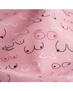 Tissu cretonne rose girl power